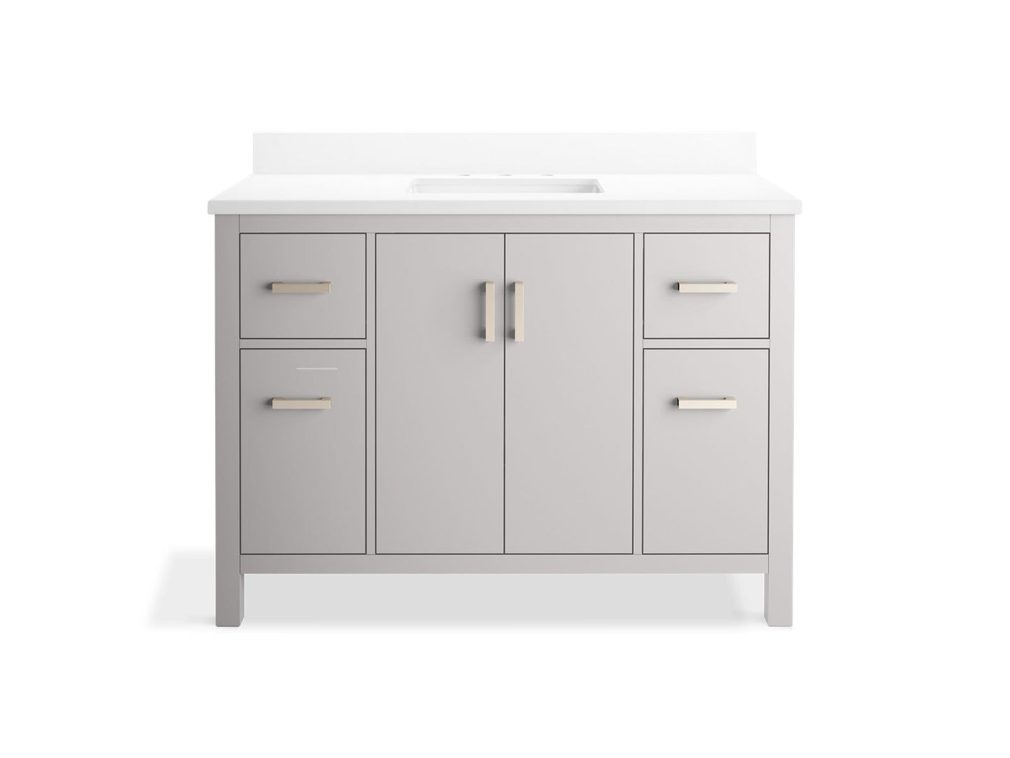 KOHLER K-40640-BD1-AGA Kresla 48" Bathroom Vanity Cabinet With Sink And Quartz Top In Atmos Grey