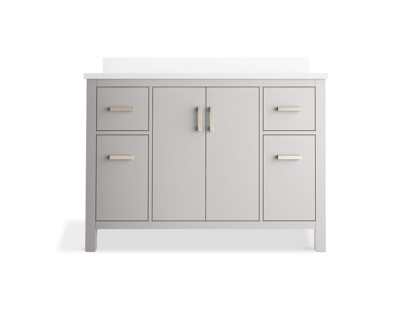 KOHLER K-40640-BD1-AGA Kresla 48" Bathroom Vanity Cabinet With Sink And Quartz Top In Atmos Grey