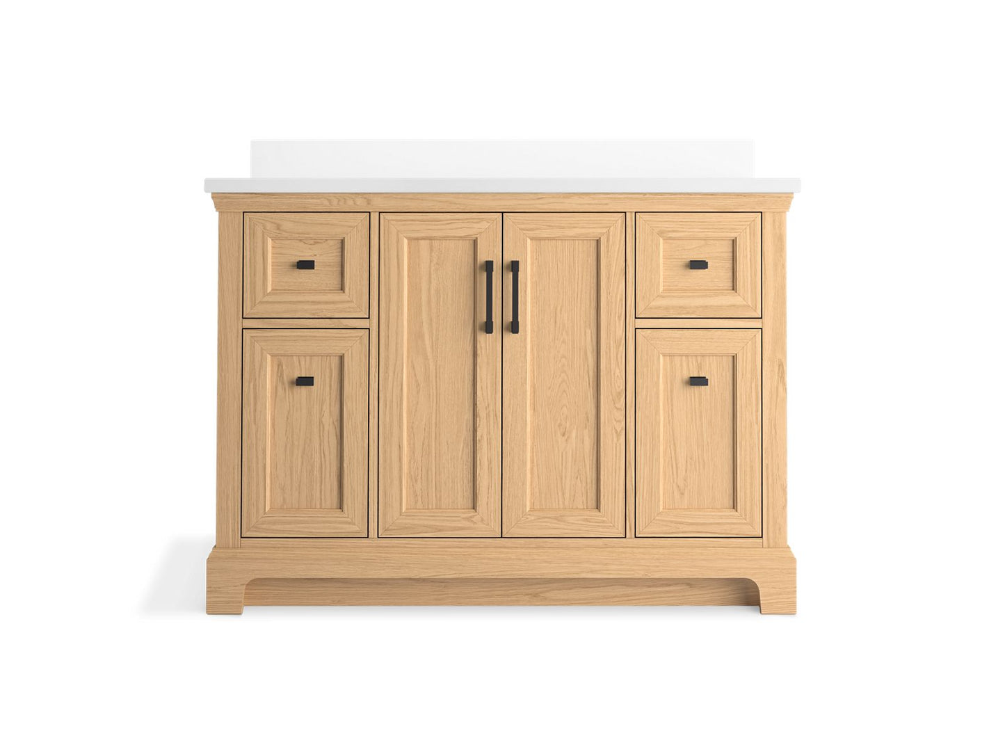 KOHLER K-29262-BD1-WEK Charlemont 48" Bathroom Vanity Cabinet With Sink And Quartz Top In Light Oak