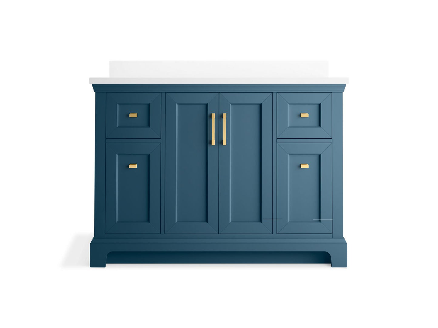 KOHLER K-29262-BD1-TDB Charlemont 48" Bathroom Vanity Cabinet With Sink And Quartz Top In Tidal Blue