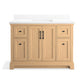 KOHLER K-29262-BD1-WEK Charlemont 48" Bathroom Vanity Cabinet With Sink And Quartz Top In Light Oak