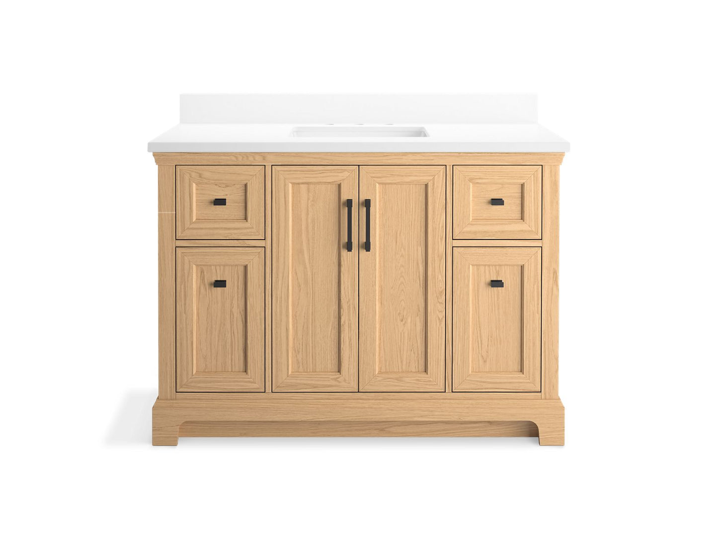 KOHLER K-29262-BD1-WEK Charlemont 48" Bathroom Vanity Cabinet With Sink And Quartz Top In Light Oak