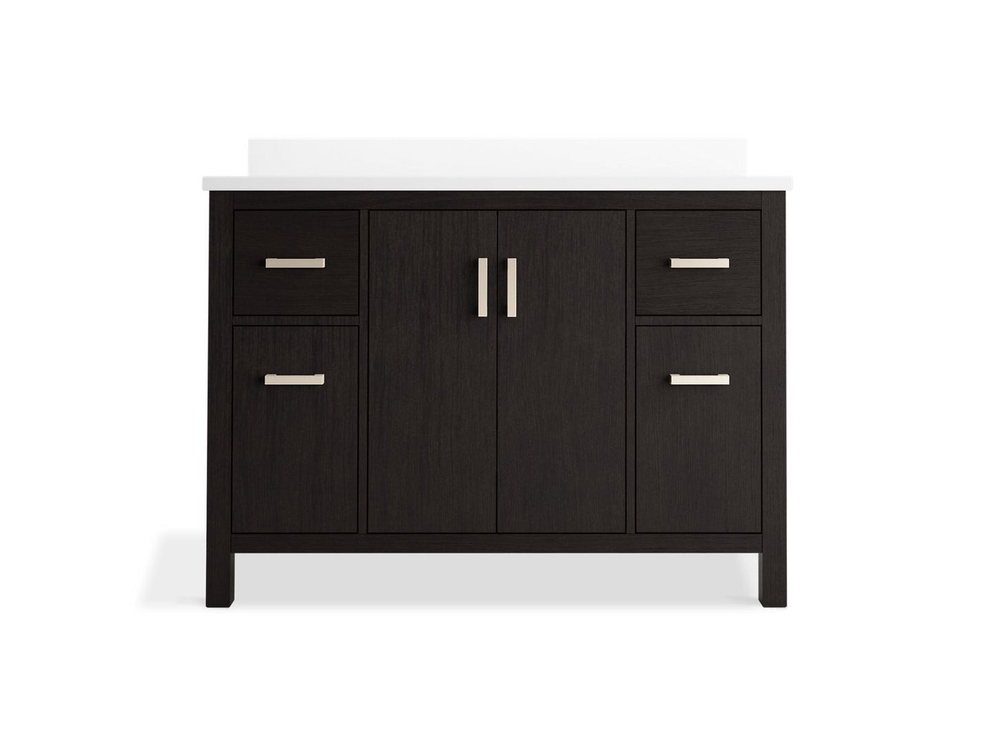 KOHLER K-40640-BD1-BWK Kresla 48" Bathroom Vanity Cabinet With Sink And Quartz Top In Carbon Oak