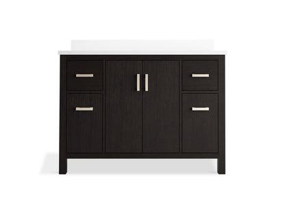 KOHLER Kresla 48" bathroom vanity cabinet with sink and quartz top - Carbon Oak, K-40640-BD1-BWK