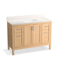 Kohler K-39606-ASB-WEK Hadron 48 In. Bathroom Vanity Cabinet With Sink And Quartz Top In Light Oak