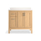 Kohler K-39605-ASB-WEK Hadron 36 In. Bathroom Vanity Cabinet With Sink And Quartz Top In Light Oak