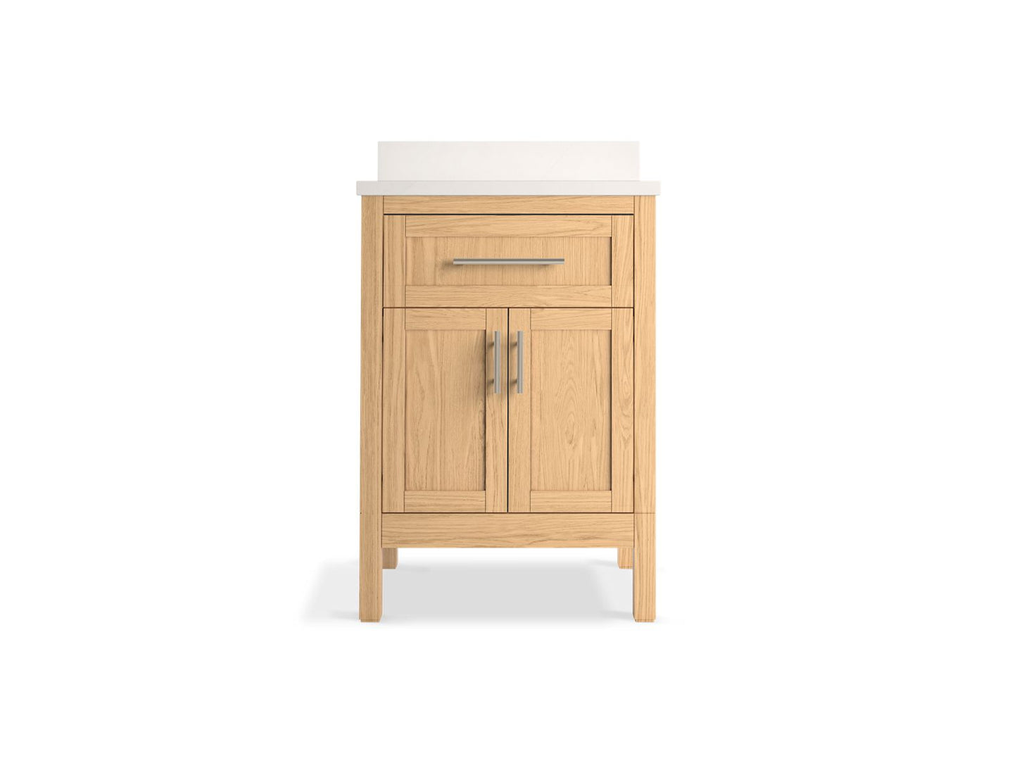 Kohler K-39603-ASB-WEK Hadron 24 In. Bathroom Vanity Cabinet With Sink And Quartz Top In Light Oak