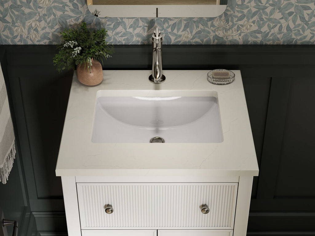 KOHLER K-35018-0 Malin By Studio Mcgee 24" Bathroom Vanity Cabinet With Sink And Quartz Top - White