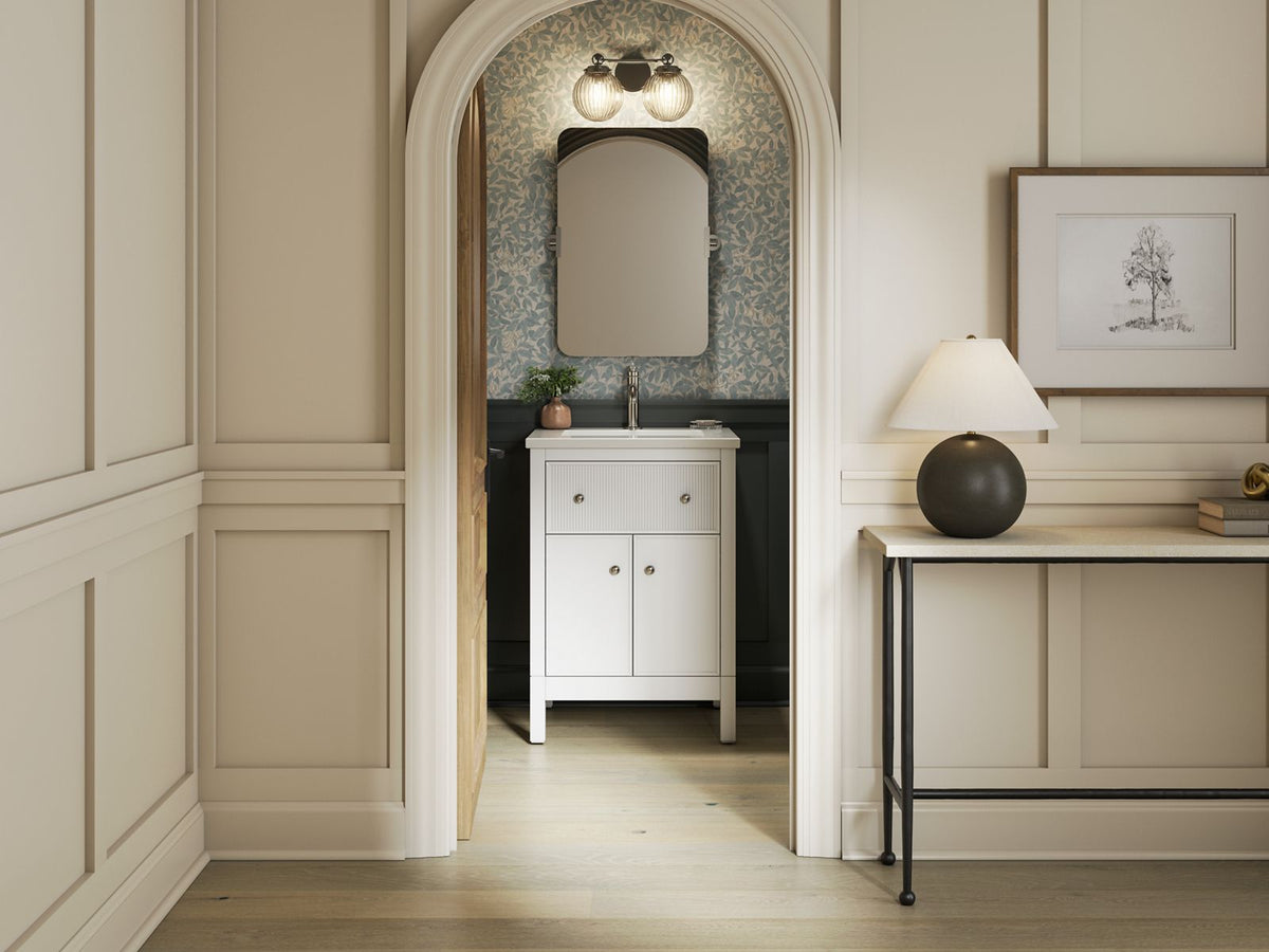 KOHLER K-35018-0 Malin By Studio Mcgee 24" Bathroom Vanity Cabinet With Sink And Quartz Top - White