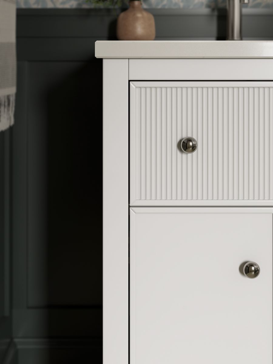 KOHLER K-35018-0 Malin By Studio Mcgee 24" Bathroom Vanity Cabinet With Sink And Quartz Top - White