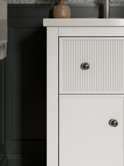 KOHLER K-35018-DAK Malin by Studio McGee 24" bathroom vanity cabinet with sink and quartz top - Draper Oak