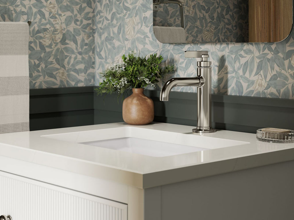 KOHLER K-35018-0 Malin By Studio Mcgee 24" Bathroom Vanity Cabinet With Sink And Quartz Top - White