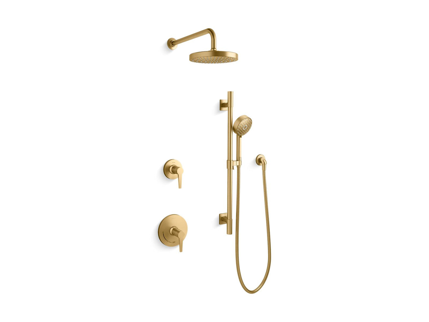 KOHLER K-26914-G-2MB Awaken Showering Kit, 1.75 Gpm In Vibrant Brushed Moderne Brass