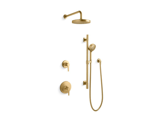 KOHLER K-26914-G-2MB Awaken Showering Kit, 1.75 Gpm In Vibrant Brushed Moderne Brass