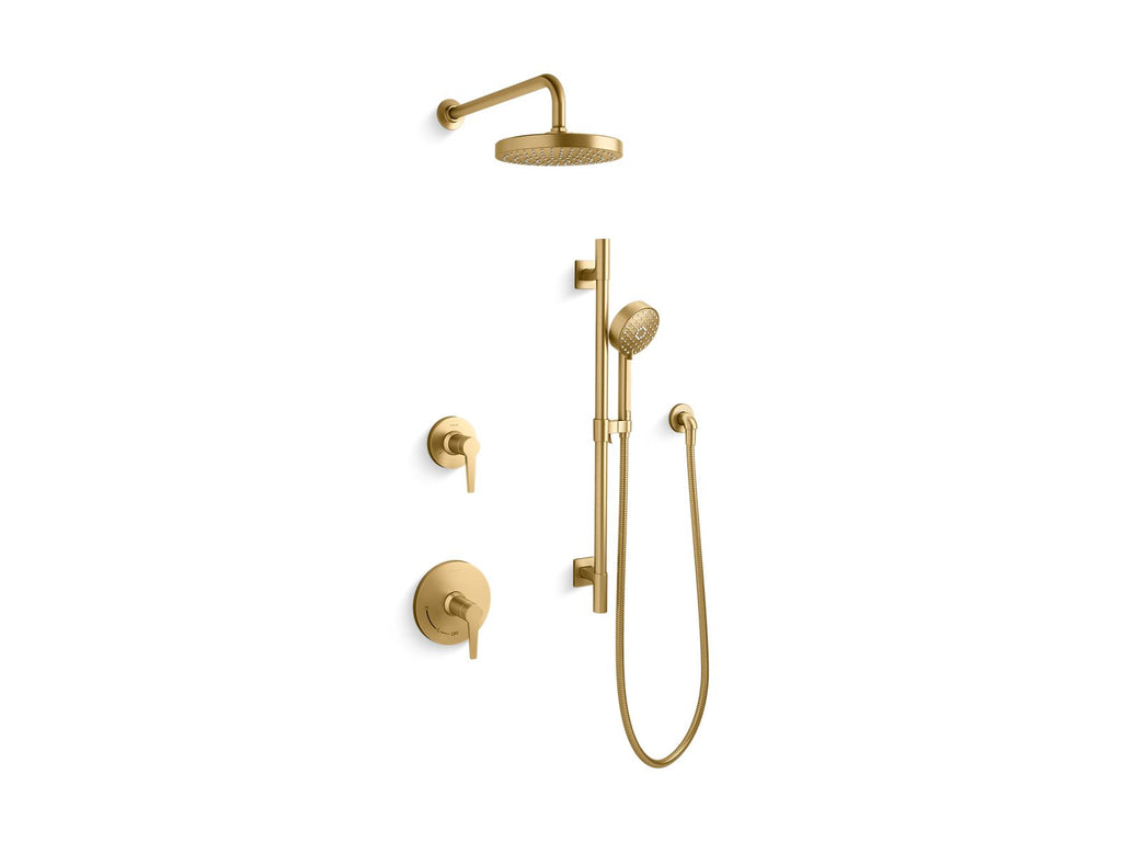 KOHLER K-26914-Y-2MB Awaken Showering Kit, 2.5 Gpm - Vibrant Brushed Moderne Brass