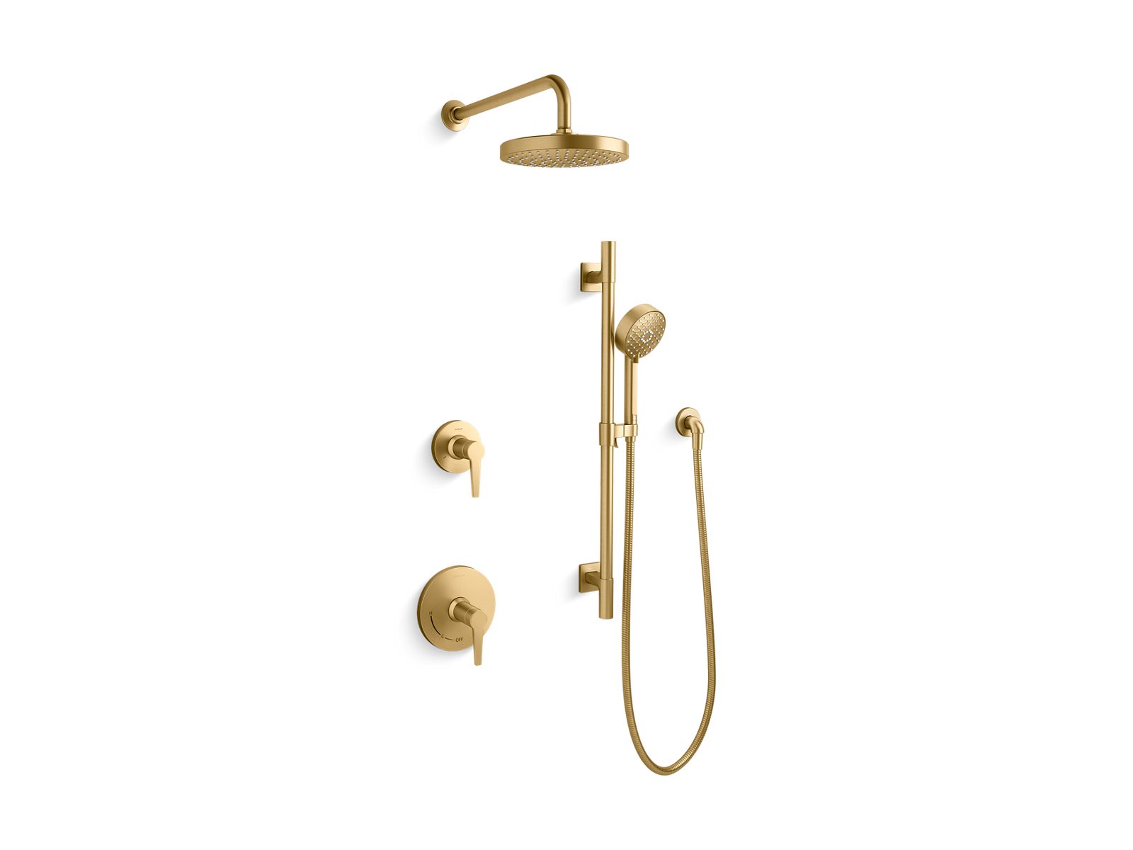 KOHLER K-26914-Y-2MB Awaken Showering kit, 2.5 gpm - Vibrant Brushed Moderne Brass