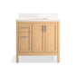 Kohler K-39605-ASB-WEK Hadron 36 In. Bathroom Vanity Cabinet With Sink And Quartz Top In Light Oak