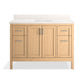 Kohler K-39606-ASB-WEK Hadron 48 In. Bathroom Vanity Cabinet With Sink And Quartz Top In Light Oak