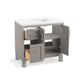 KOHLER K-31244-ASB-1WT Quo 36" Bathroom Vanity Cabinet With Sink And Quartz Top In Mohair Grey