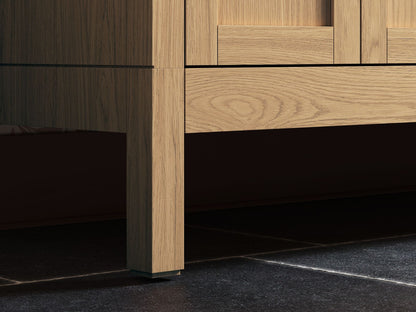 KOHLER Hadron 60" bathroom vanity cabinet with sinks and quartz top - Light Oak, K-39607-ASB-WEK