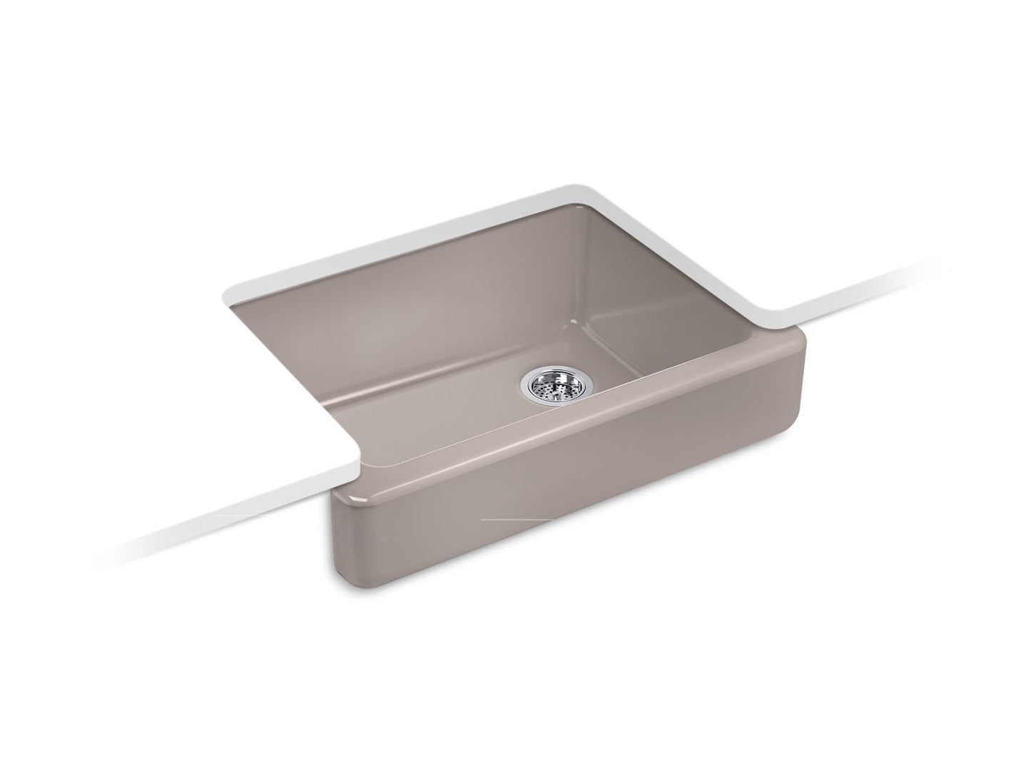 KOHLER K-6486-TRF Whitehaven 29-1/2" Undermount Single-Bowl Farmhouse Kitchen Sink In Truffle