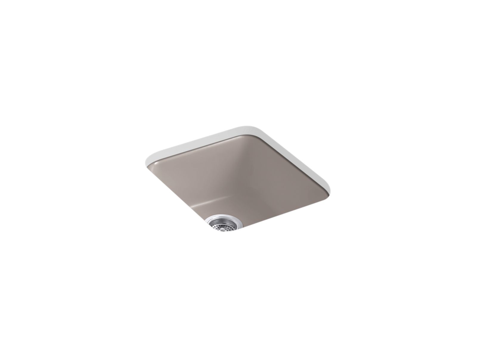 KOHLER K-6584-TRF Iron/Tones 17" Top-/Undermount Single-Bowl Bar Sink - Truffle