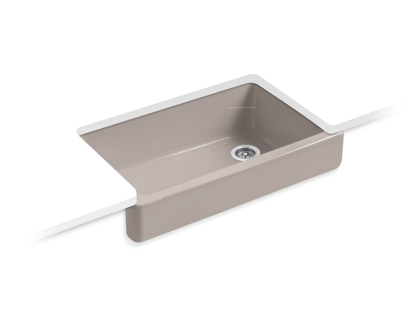 KOHLER K-6488-TRF Whitehaven 35-1/2" Undermount Single-Bowl Farmhouse Kitchen Sink In Truffle