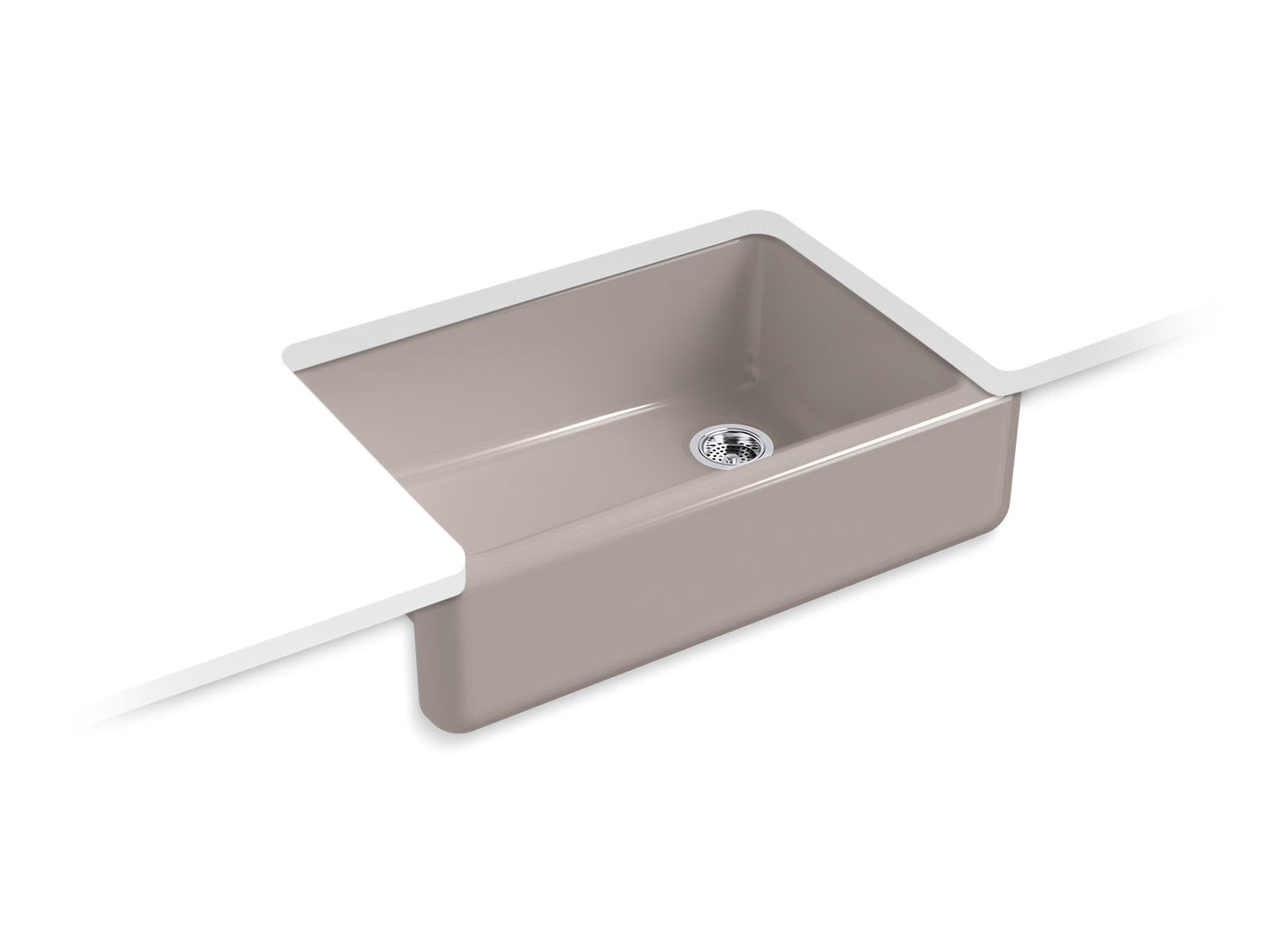 KOHLER K-5827-TRF Whitehaven 32-3/4" Undermount Single-Bowl Farmhouse Kitchen Sink In Truffle