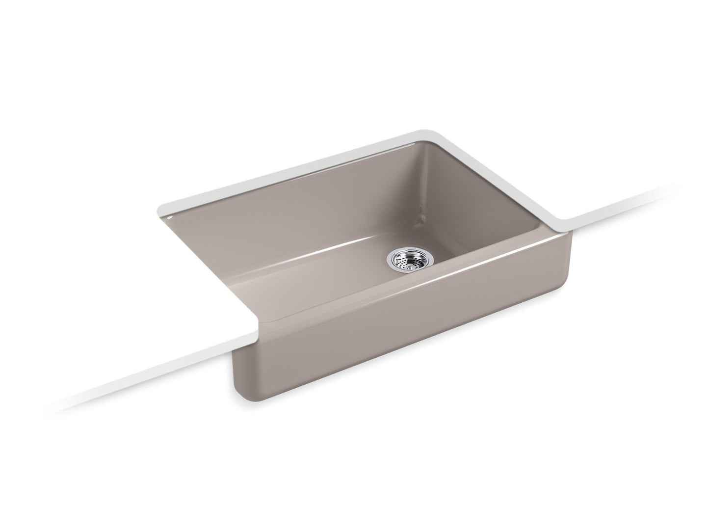 KOHLER K-5826-TRF Whitehaven 32-1/2" Undermount Single-Bowl Farmhouse Kitchen Sink In Truffle