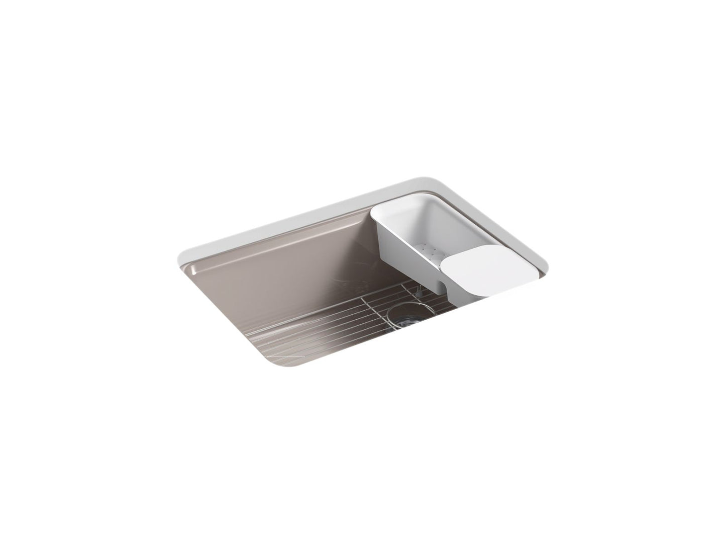 KOHLER K-8668-5UA2-TRF Riverby 27" Undermount Single-Bowl Workstation Kitchen Sink In Truffle