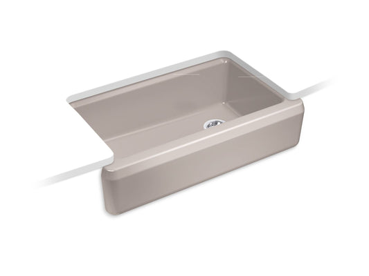 Kohler K-24564-TRF Riverby 35-3/4 In. Undermount Single-Bowl Farmhouse Workstation Kitchen Sink In Truffle