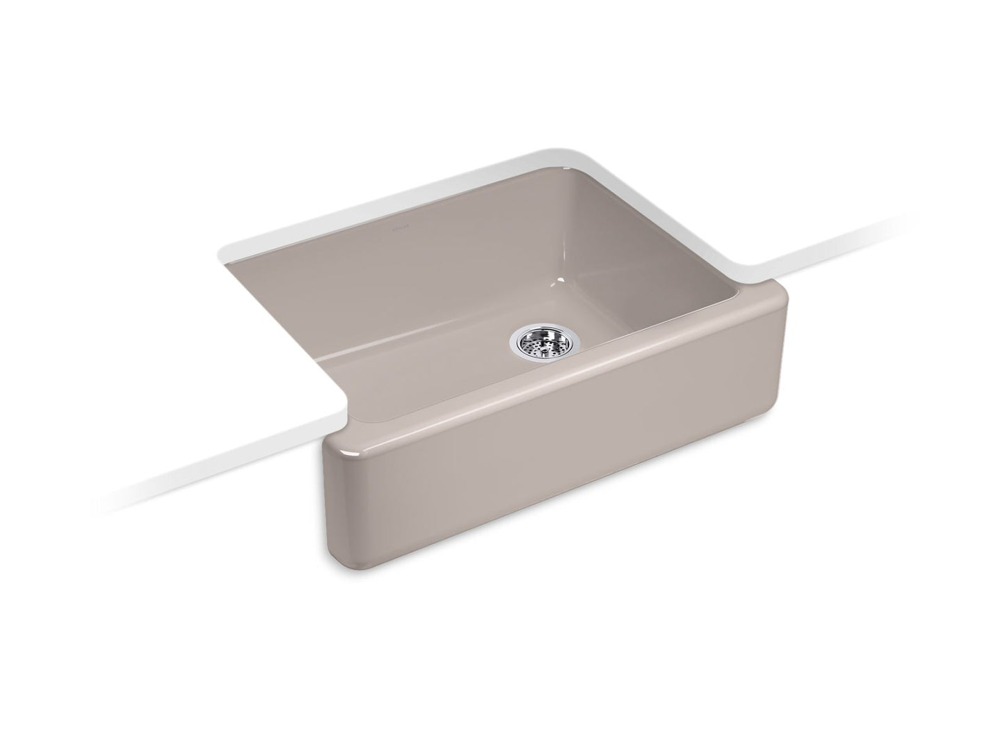 KOHLER K-6487-TRF Whitehaven 29-3/4" Undermount Single-Bowl Farmhouse Kitchen Sink In Truffle