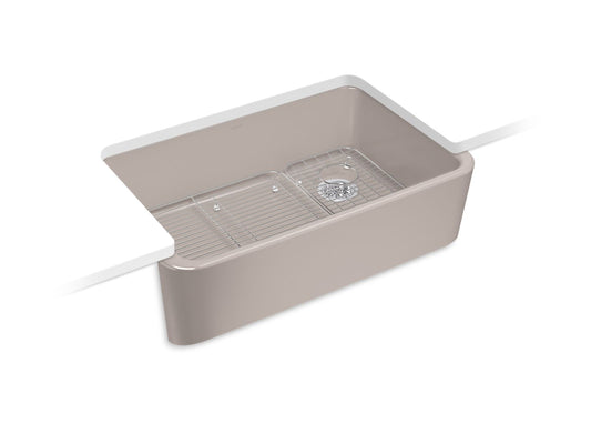 Kohler K-24268-TRF Ironridge 34 In. Undermount Single-Bowl Farmhouse Kitchen Sink In Truffle