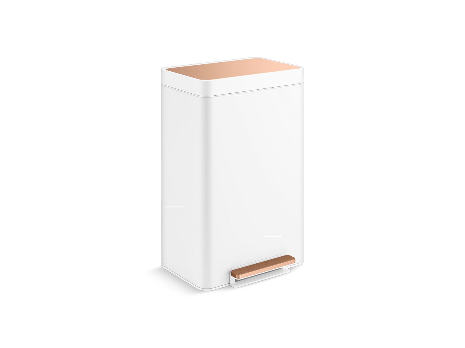 Kohler K-20940-WCP 13-Gallon Stainless Steel Step Trash Can In White Copper