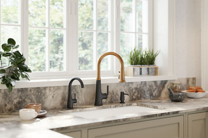 KOHLER K-23764-CP Tone Pull-down kitchen sink faucet with three-function sprayhead - Polished Chrome