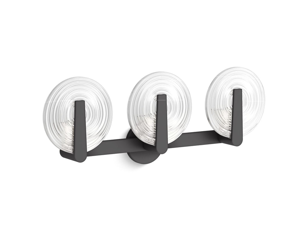 KOHLER K-38398-SC03S-BLL Hint Three-Light Sconce - Matte Black