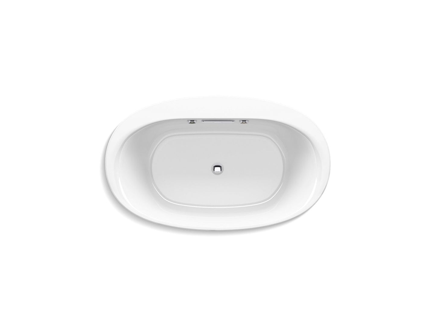 KOHLER K-5714-GHW-0 Underscore 59-3/4" X 35-3/4" Drop-In Heated Bubblemassage Air Bath With Bask Heated Surface In White