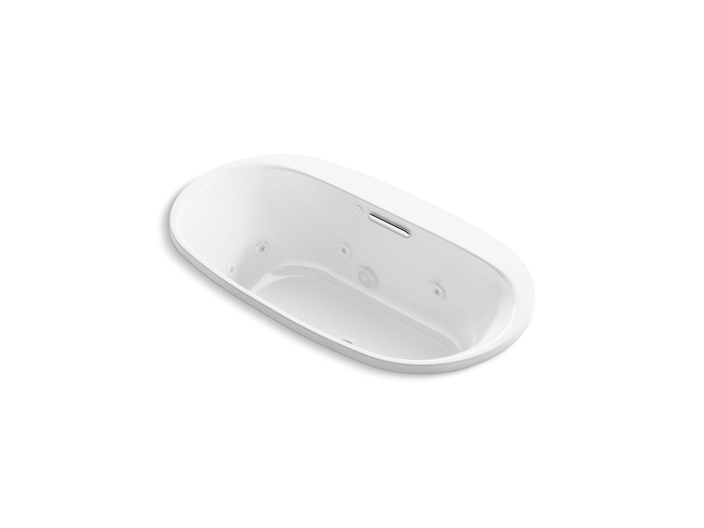 KOHLER K-5716-JH-0 Underscore 66" X 36" Drop-In Heated Whirlpool Bath In White