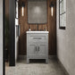 KOHLER K-28379-ASB-1WT Quo 24" Bathroom Vanity Cabinet With Sink And Quartz Top In Mohair Grey