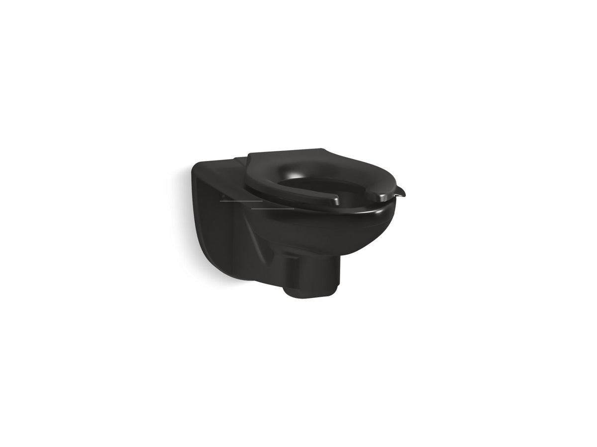 KOHLER K-84434-7 Kingston Wall-Mount Top-Spud Toilet Bowl, 1.28 Or 1.6 Gpf - Black Black