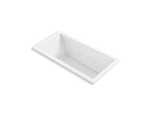 KOHLER K-1167-JH-0 Underscore 60" X 30" Drop-In Heated Whirlpool Bath In White