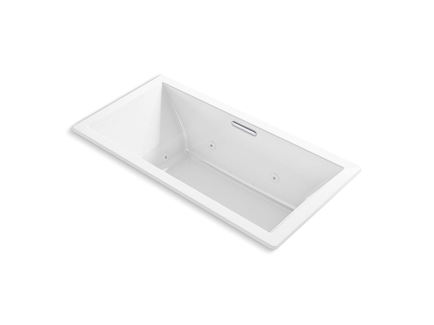 KOHLER K-1835-JH-0 Underscore 72" X 36" Drop-In Heated Whirlpool Bath In White