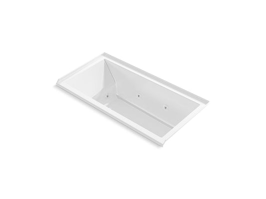 KOHLER K-1167-JRH-0 Underscore 60" X 30" Drop-In/Alcove Heated Whirlpool Bath, Right Drain In White