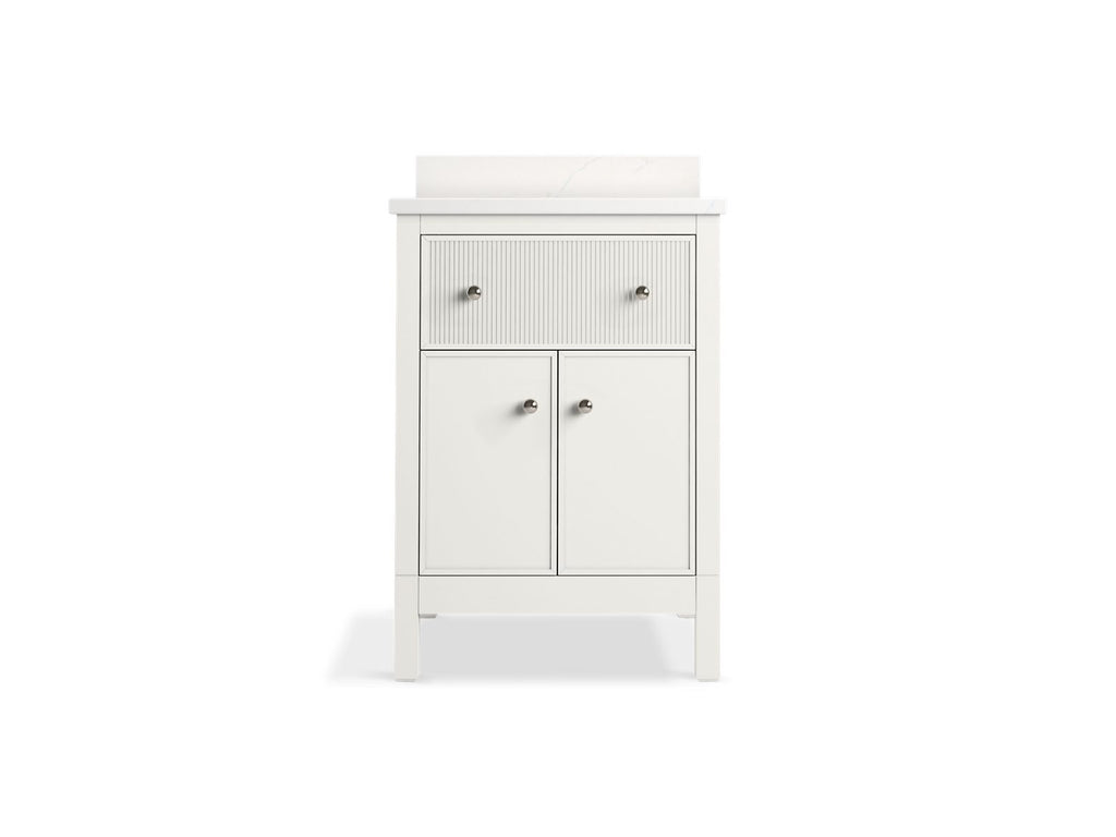 KOHLER K-35018-0 Malin By Studio Mcgee 24" Bathroom Vanity Cabinet With Sink And Quartz Top - White