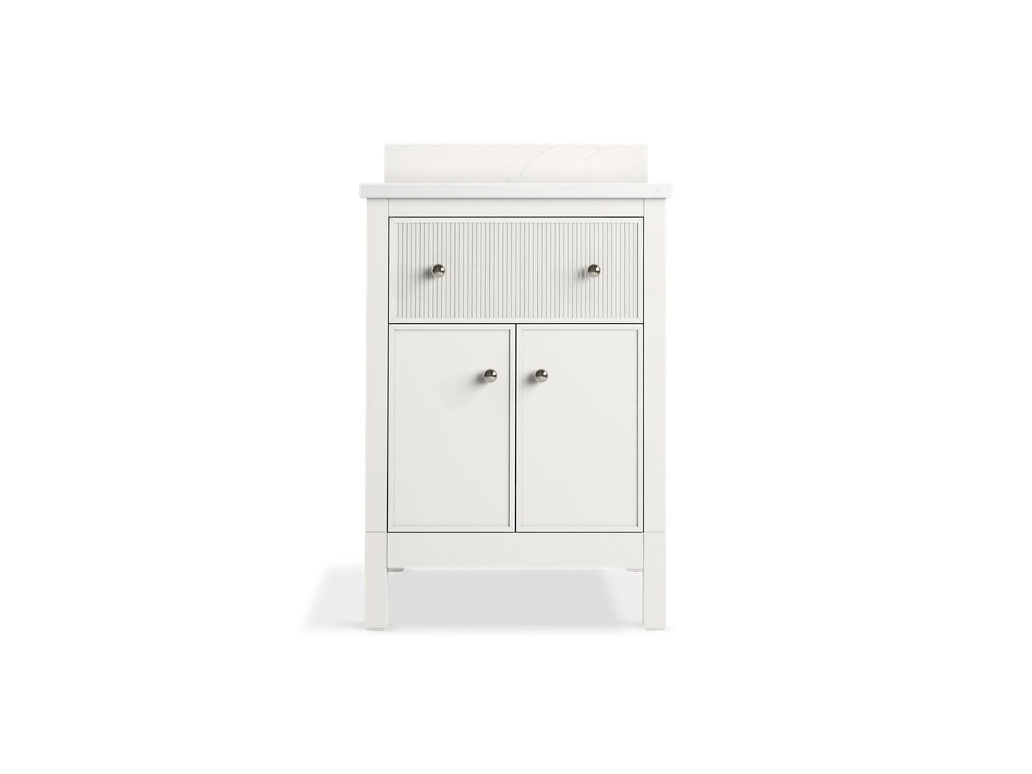 KOHLER K-35018-DAK Malin by Studio McGee 24" bathroom vanity cabinet with sink and quartz top - Draper Oak