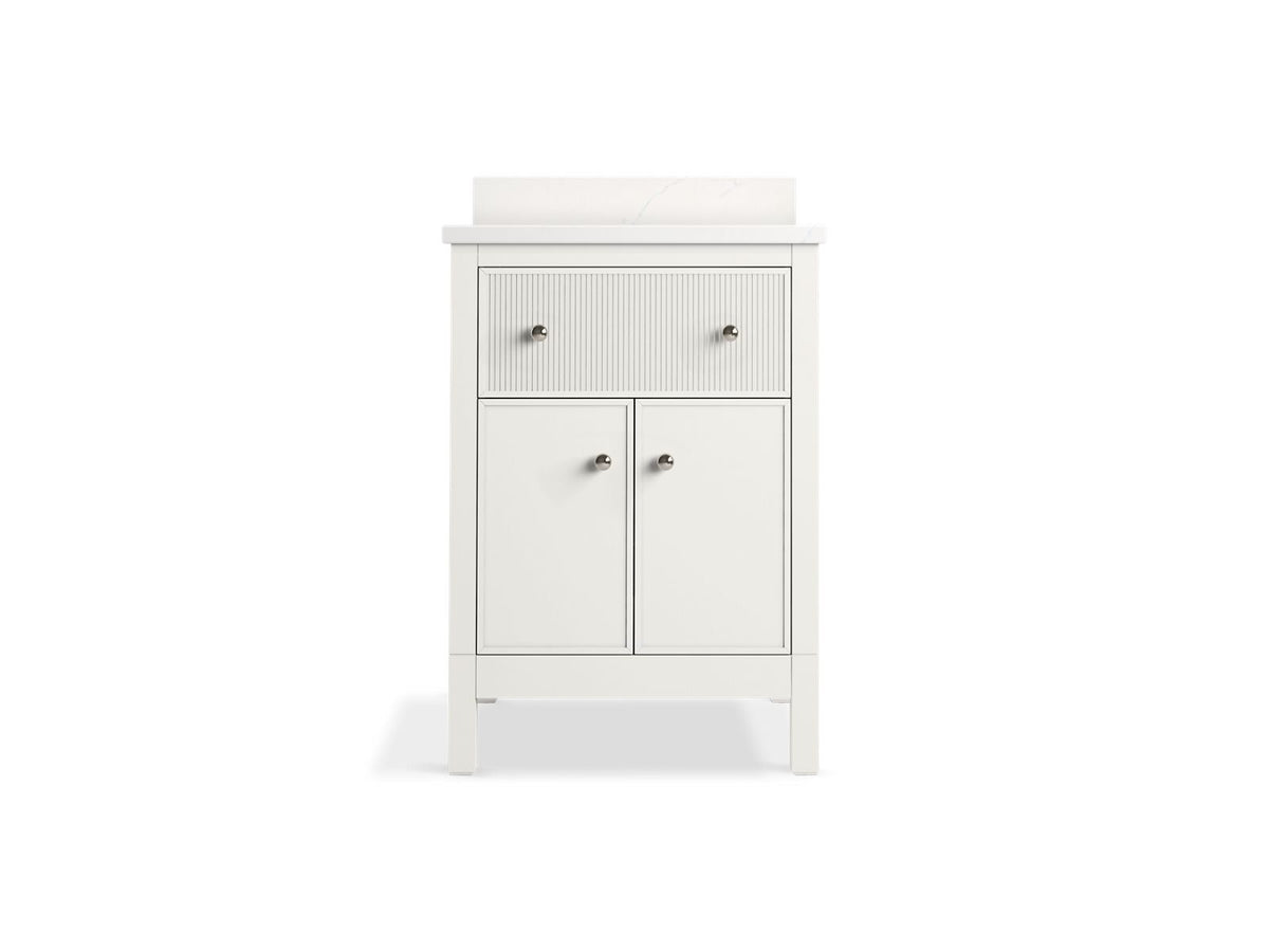 KOHLER K-35018-0 Malin By Studio Mcgee 24" Bathroom Vanity Cabinet With Sink And Quartz Top - White