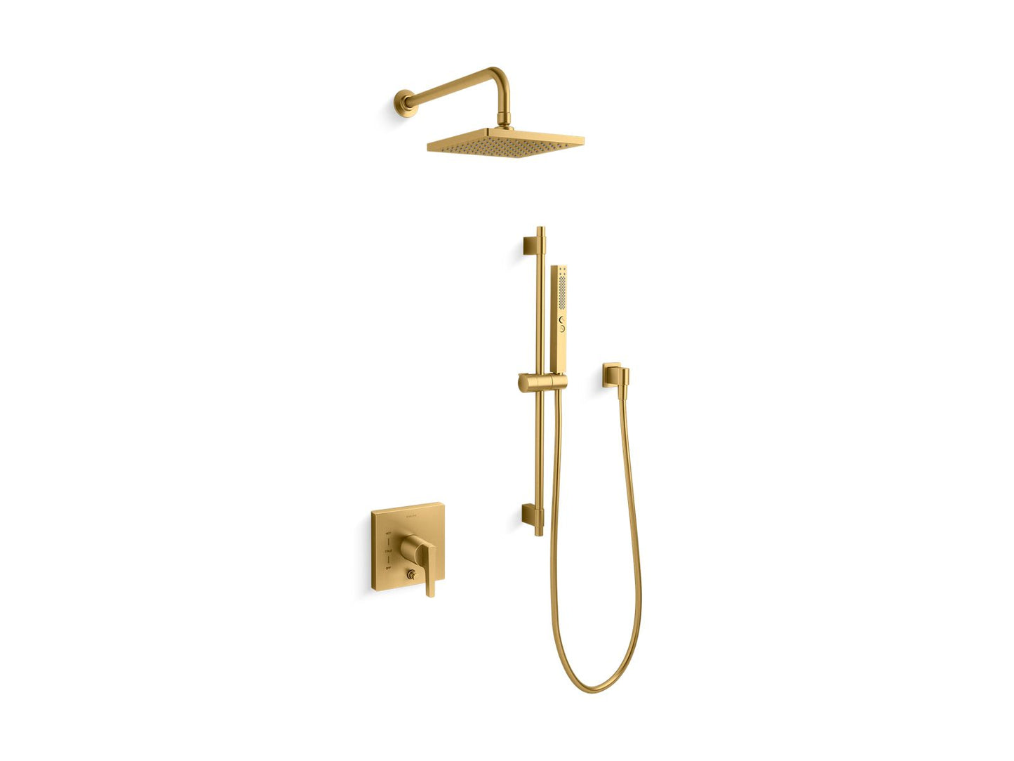 KOHLER K-26273-G-2MB Honesty Showering Package With Rite-Temp Valve In Vibrant Brushed Moderne Brass