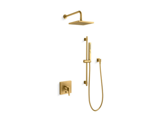 KOHLER K-26273-G-2MB Honesty Showering Package With Rite-Temp Valve In Vibrant Brushed Moderne Brass