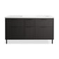 KOHLER K-32173-ASB-DKS Spacity 60" Wall-Hung Bathroom Vanity Cabinet With Sinks And Quartz Top In Dark Steel