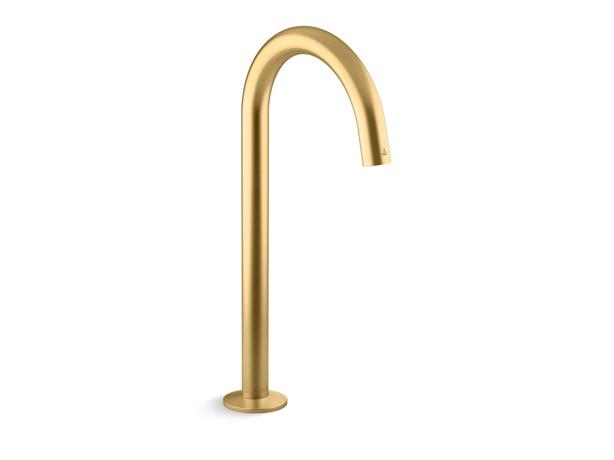 KOHLER K-103MT96-SANA-2MB Components Touchless Single-Hole Lavatory Faucet With Kinesis Sensor Technology, Tube Design, 0.5 Gpm - Vibrant Brushed Moderne Brass